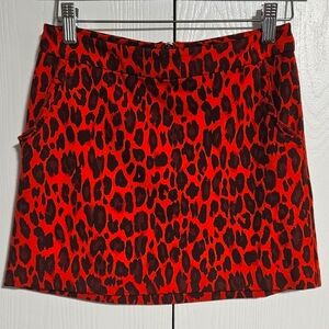 NWOT KATE SPADE Chic Girl's Leopard Print Skirt - Red and Black - size 12